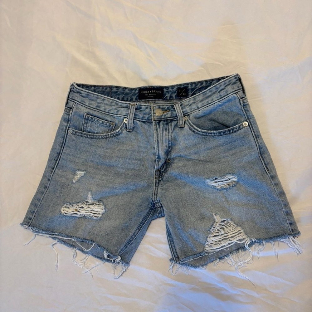 Lucky Brand Light Blue Distressed Jean Shorts